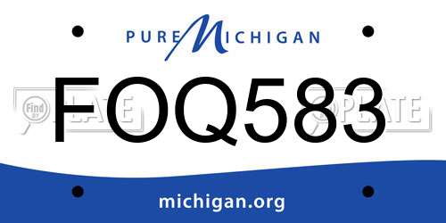 FOQ583 Michigan License Plate