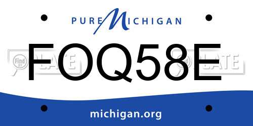 FOQ58E Michigan License Plate