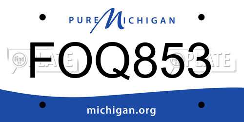 FOQ853 Michigan License Plate