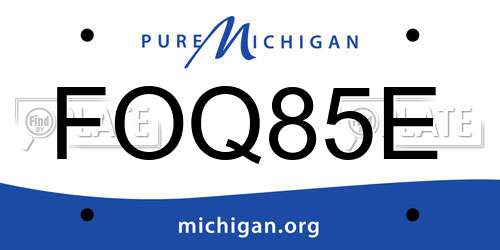 FOQ85E Michigan License Plate