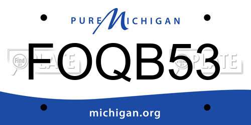 FOQB53 Michigan License Plate
