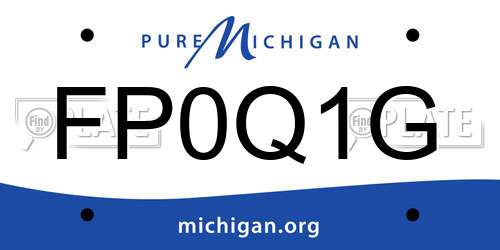 FP0Q1G Michigan License Plate