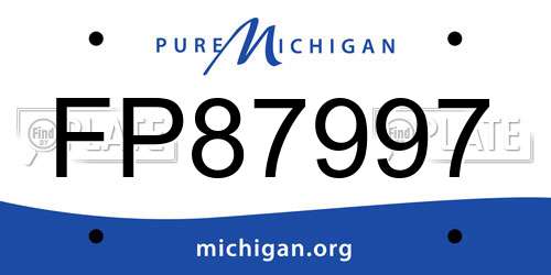 FP87997 Michigan License Plate
