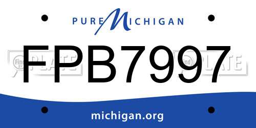 FPB7997 Michigan License Plate