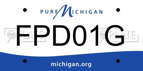 FPD01G Michigan License Plate