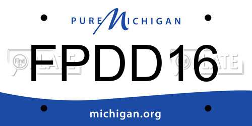 FPDD16 Michigan License Plate