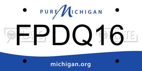 FPDQ16 Michigan License Plate