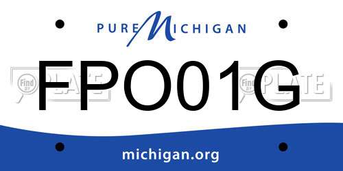 FPO01G Michigan License Plate
