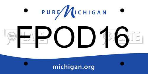 FPOD16 Michigan License Plate