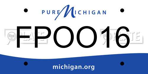 FPOO16 Michigan License Plate