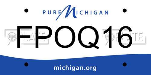 FPOQ16 Michigan License Plate