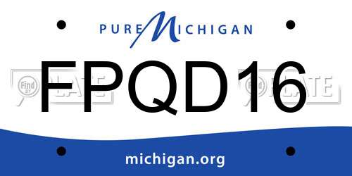 FPQD16 Michigan License Plate