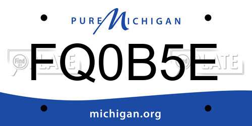 FQ0B5E Michigan License Plate