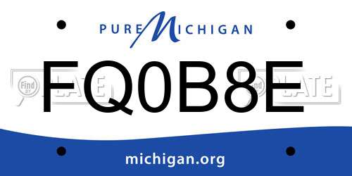 FQ0B8E Michigan License Plate