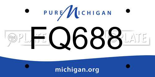 FQ688 Michigan License Plate