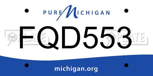 FQD553 Michigan License Plate