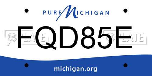 FQD85E Michigan License Plate