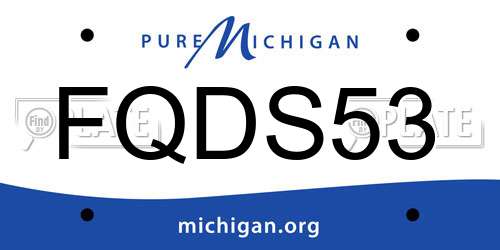 FQDS53 Michigan License Plate