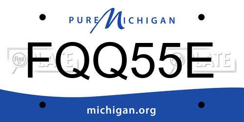 FQQ55E Michigan License Plate