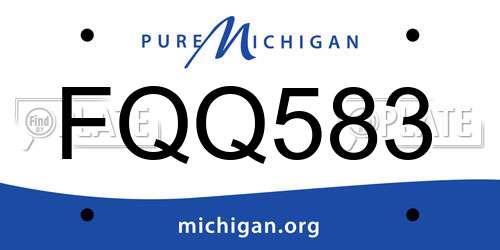 FQQ583 Michigan License Plate
