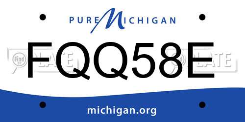 FQQ58E Michigan License Plate