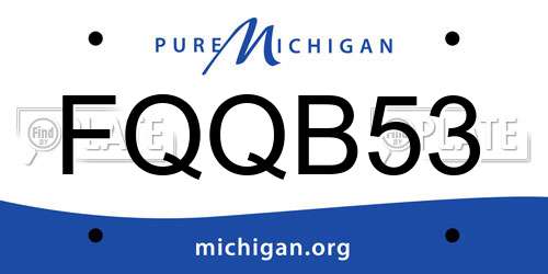 FQQB53 Michigan License Plate