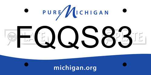 FQQS83 Michigan License Plate