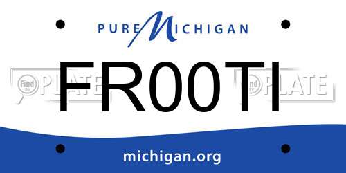 FR00TI Michigan License Plate