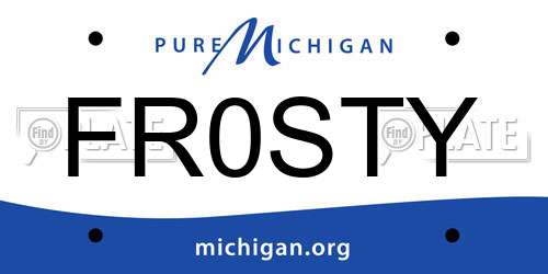 FR0STY Michigan License Plate