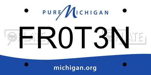 FR0T3N Michigan License Plate