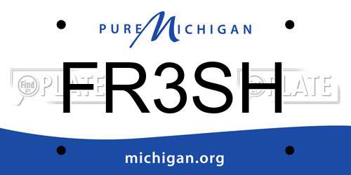 FR3SH Michigan License Plate
