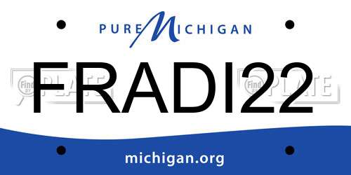 FRADI22 Michigan License Plate