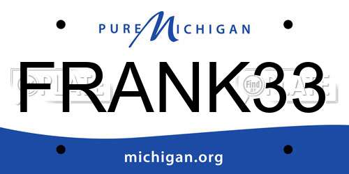 FRANK33 Michigan License Plate