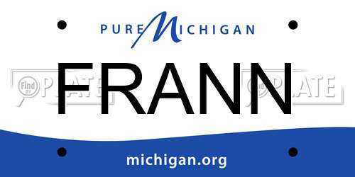 FRANN Michigan License Plate