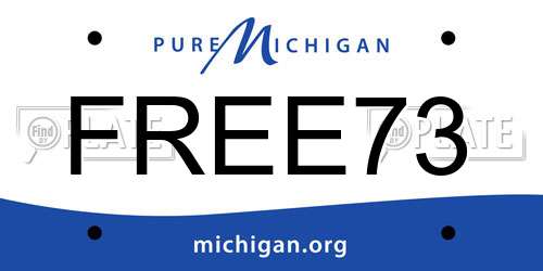 FREE73 Michigan License Plate