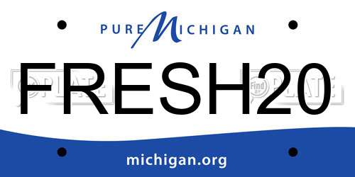 FRESH20 Michigan License Plate
