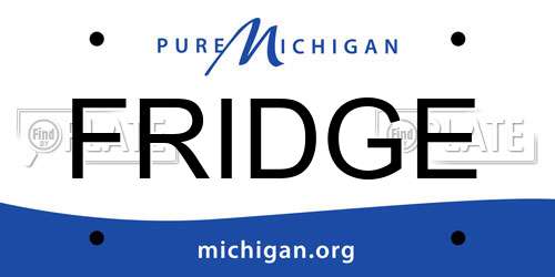 FRIDGE Michigan License Plate