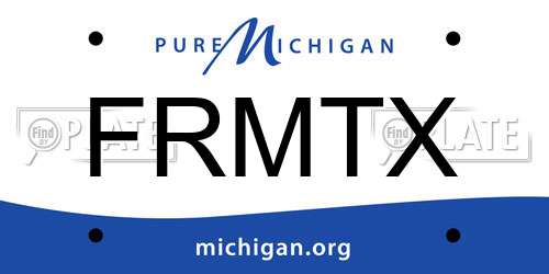 FRMTX Michigan License Plate