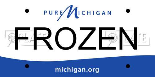 FROZEN Michigan License Plate