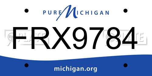 FRX9784 Michigan License Plate
