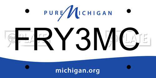 FRY3MC Michigan License Plate