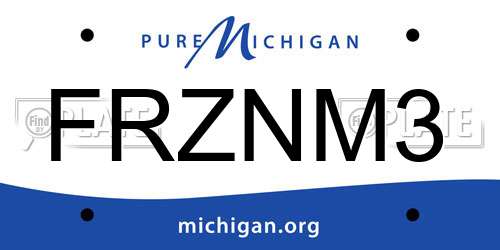 FRZNM3 Michigan License Plate