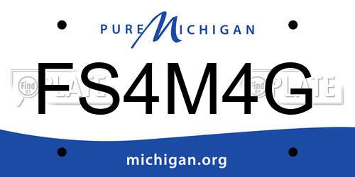 FS4M4G Michigan License Plate