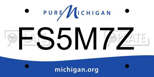 FS5M7Z Michigan License Plate