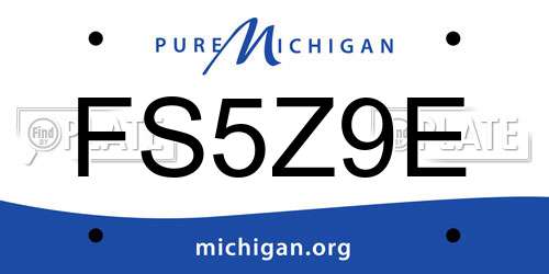 FS5Z9E Michigan License Plate