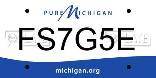 FS7G5E Michigan License Plate