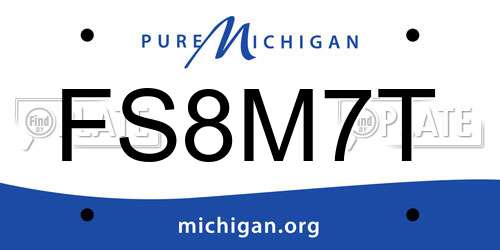 FS8M7T Michigan License Plate