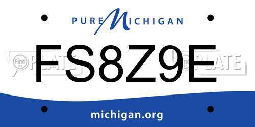FS8Z9E Michigan License Plate
