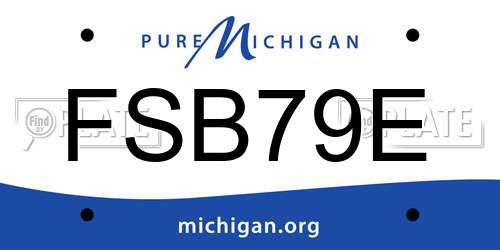FSB79E Michigan License Plate