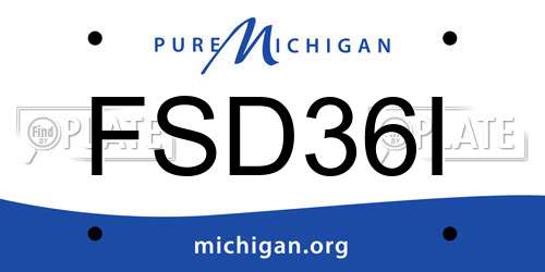 FSD36I Michigan License Plate